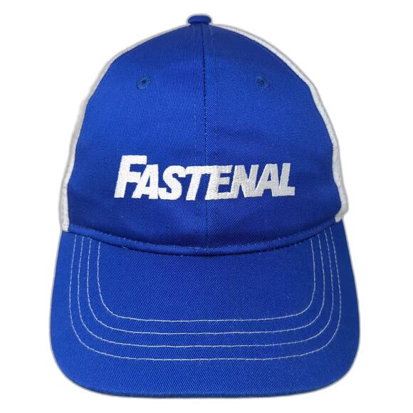 Blue Fastenal Snapback Hat Embroidered Mesh One Size Adjustable Workwear Logo